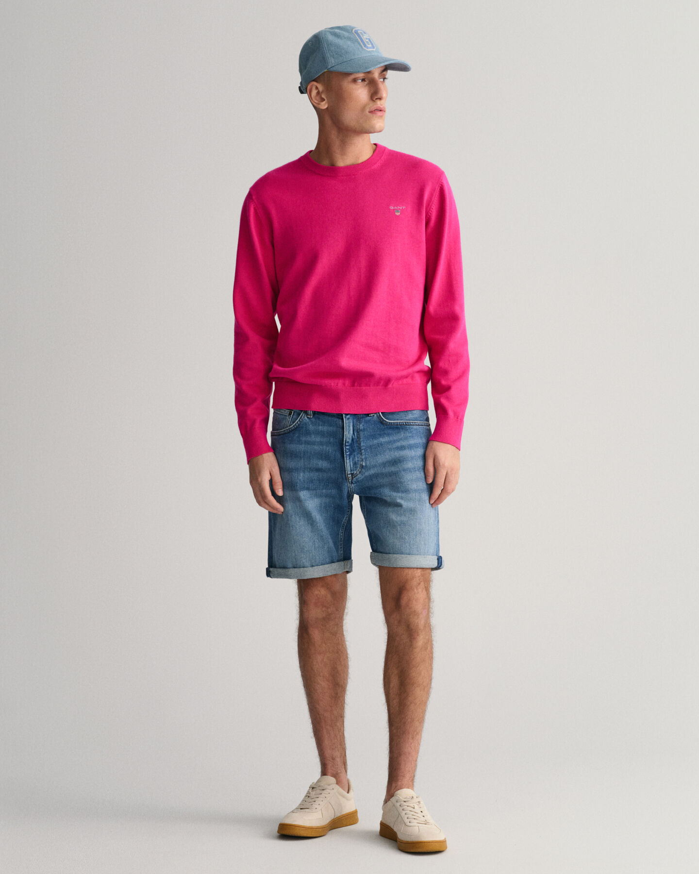 Pulover com decote redondo em algodão Classic