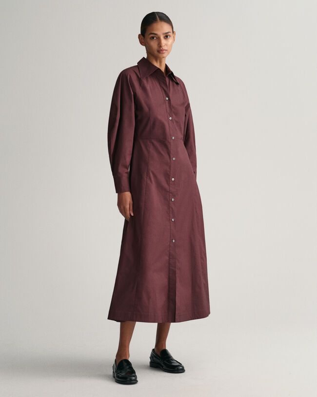 Vestido-camisa com mangas volumosas