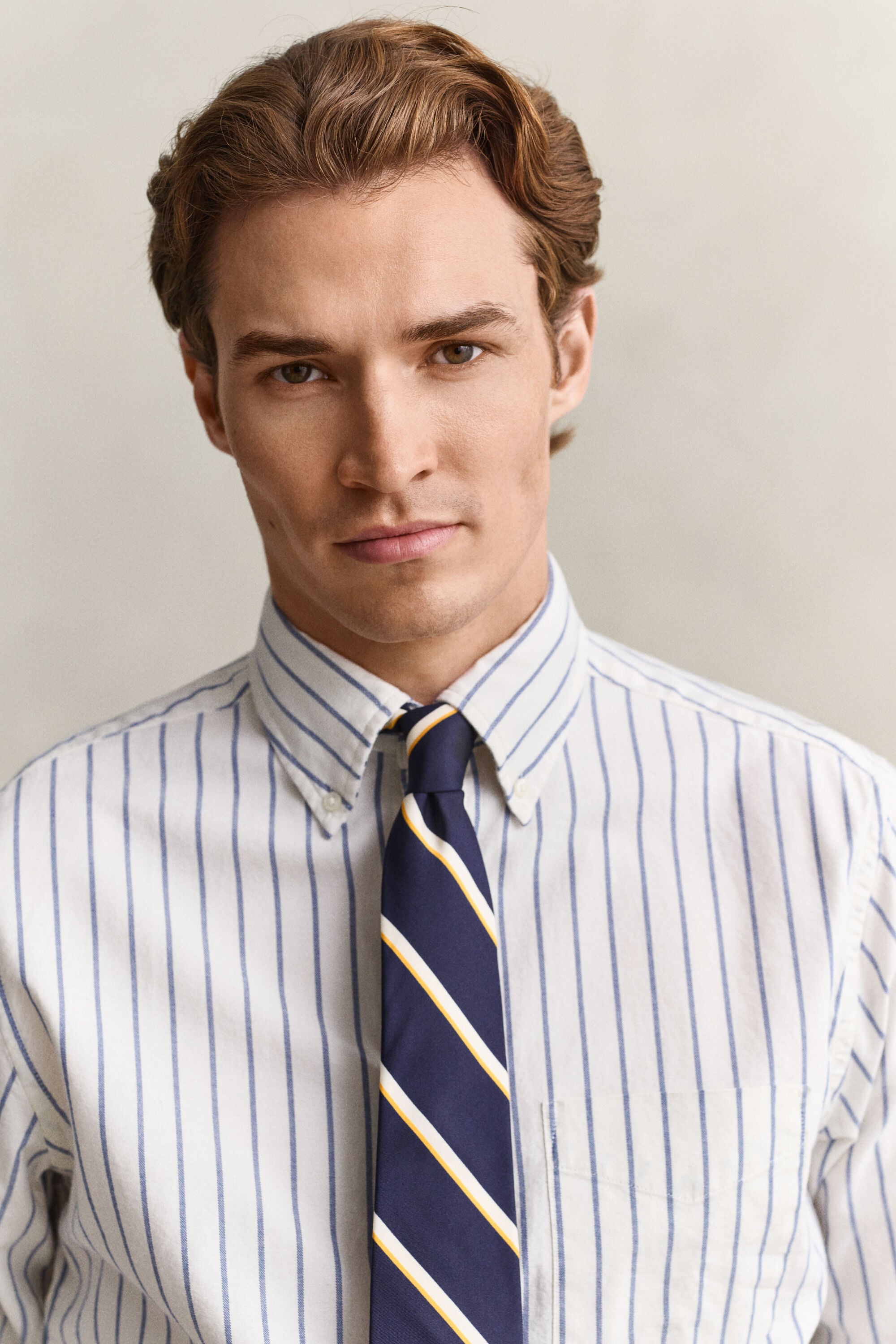 Camisa Oxford às riscas Classic