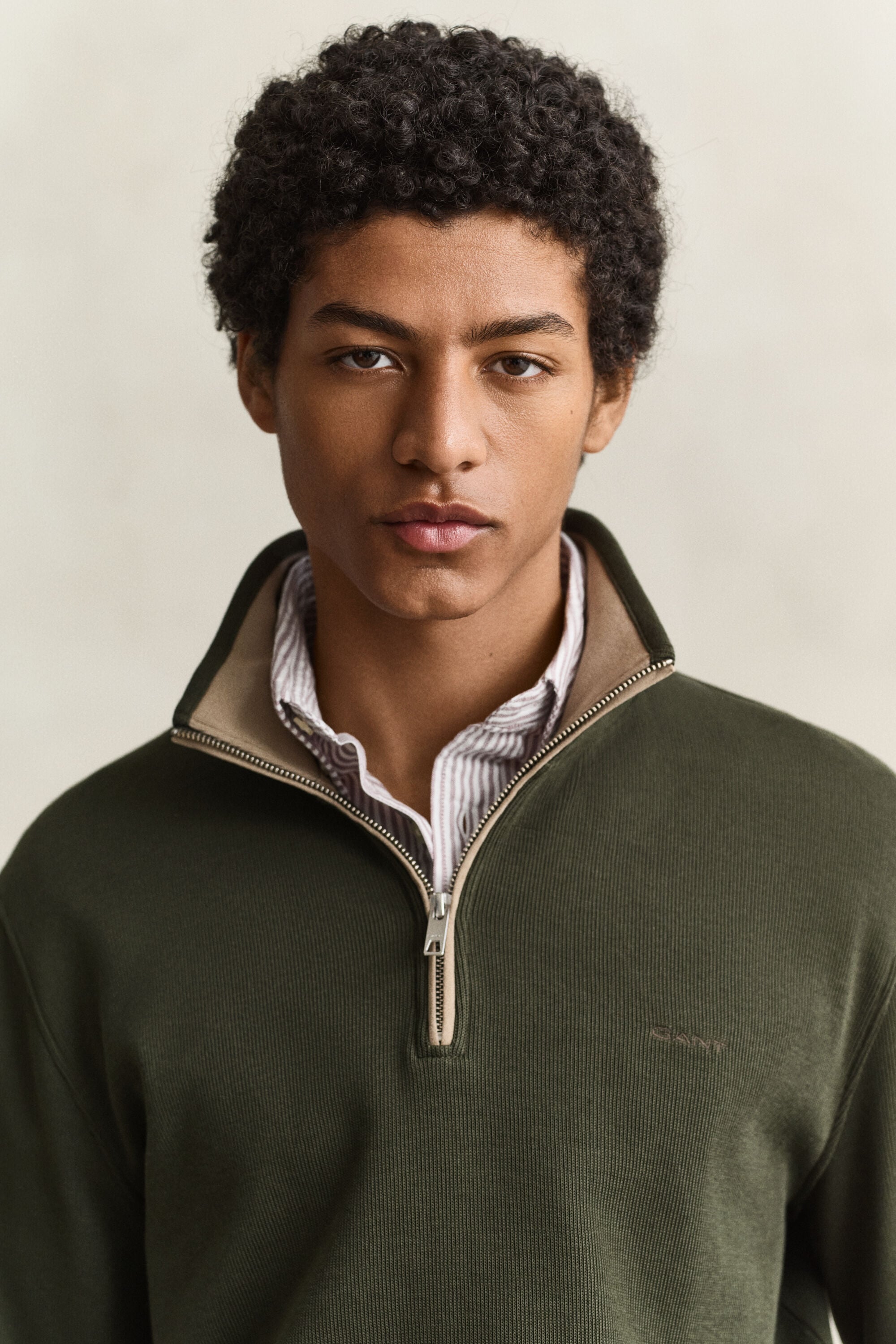 Sweatshirt com meio fecho Sacker Rib