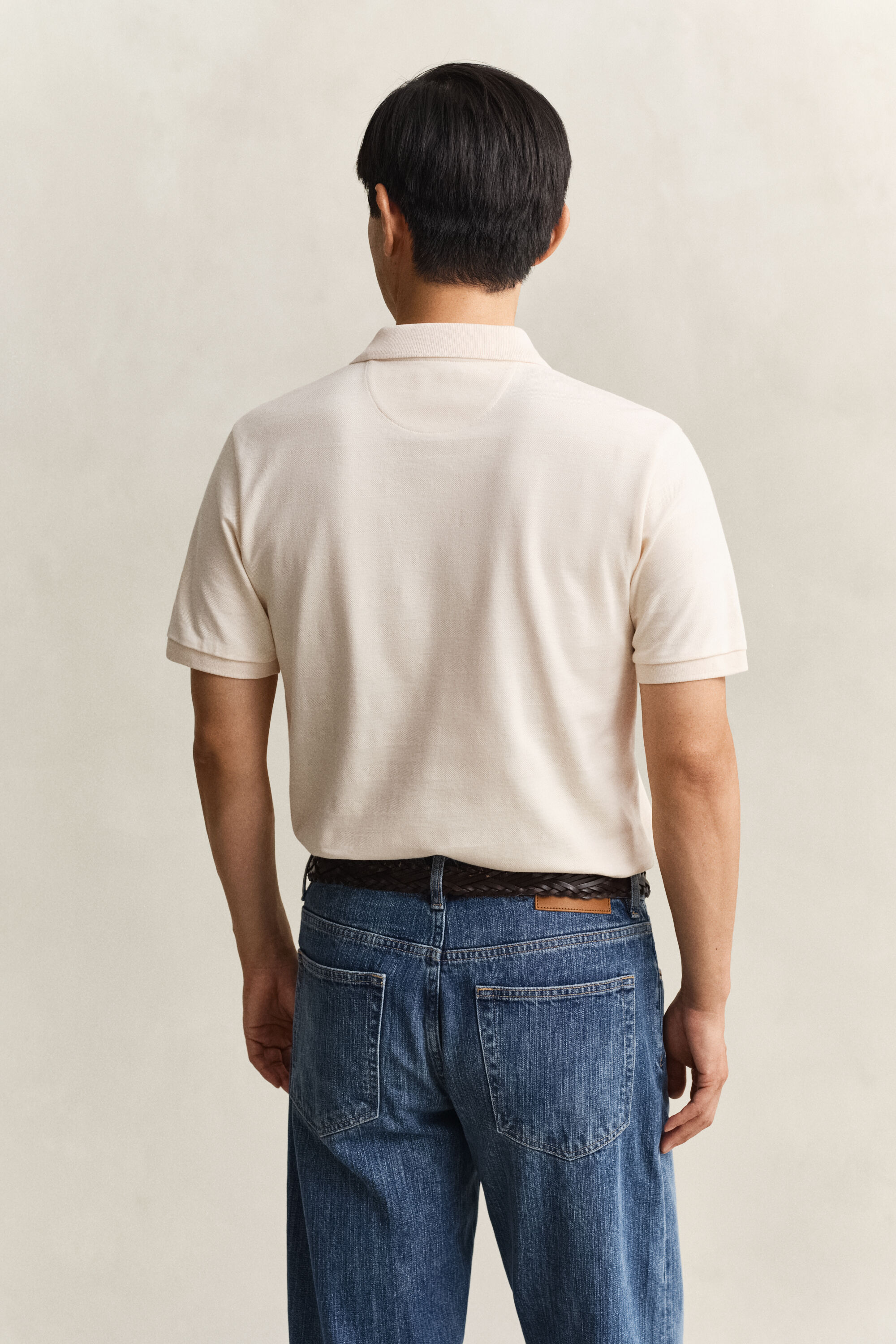 Polo às riscas Textured