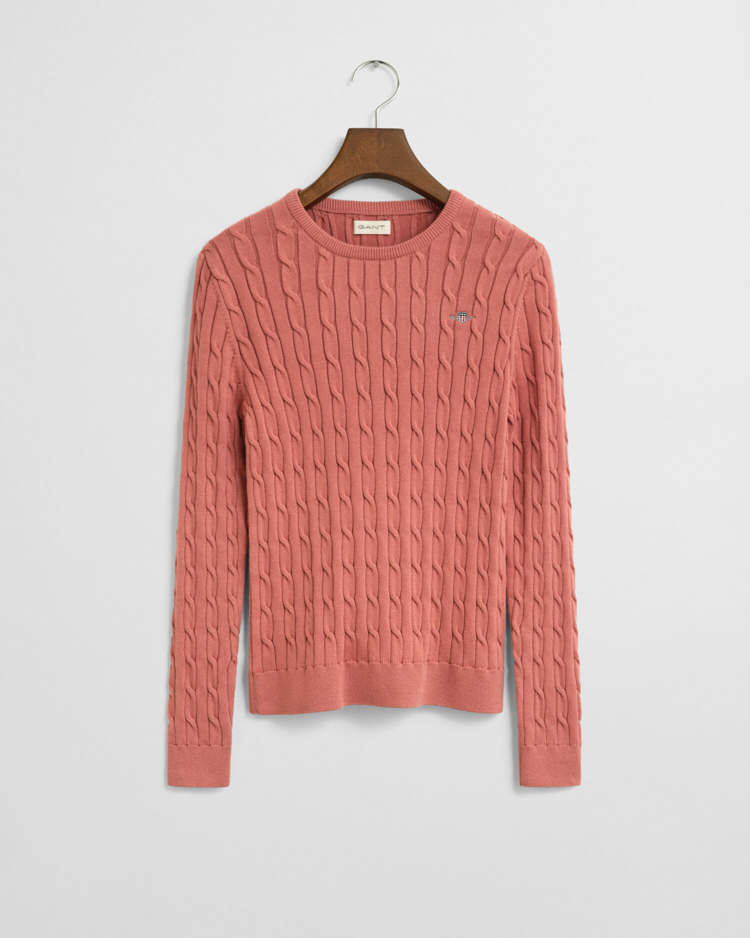 Camisola de malha entrançada com decote redondo em algodão com elastano Teen Girls