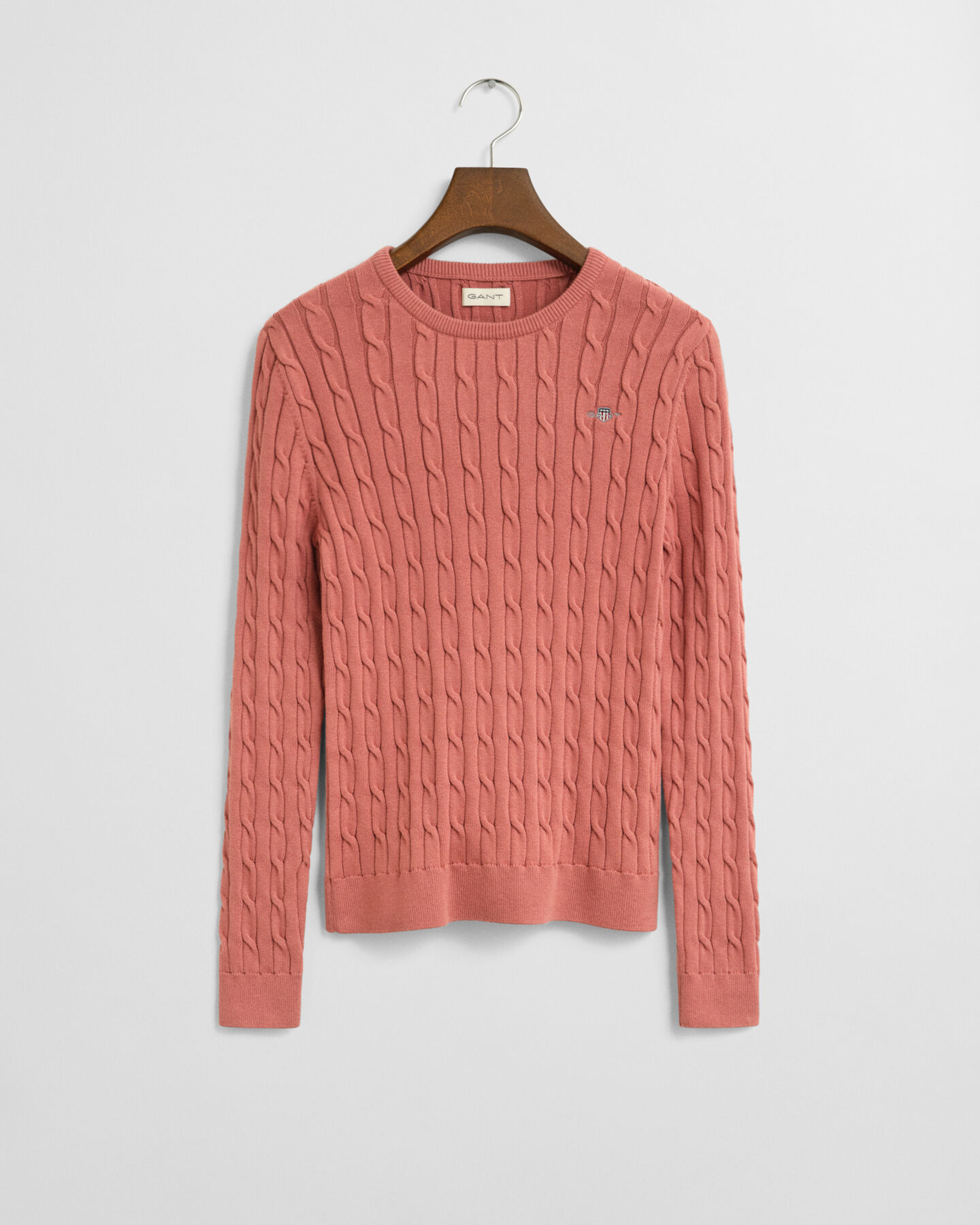 Camisola de malha entrançada com decote redondo em algodão com elastano Teen Girls