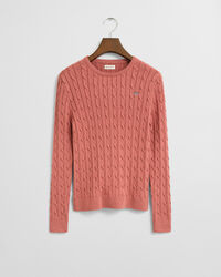 Camisola de malha entrançada com decote redondo em algodão com elastano Teen Girls