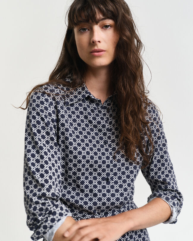 Vestido-camisa com estampado Geometric