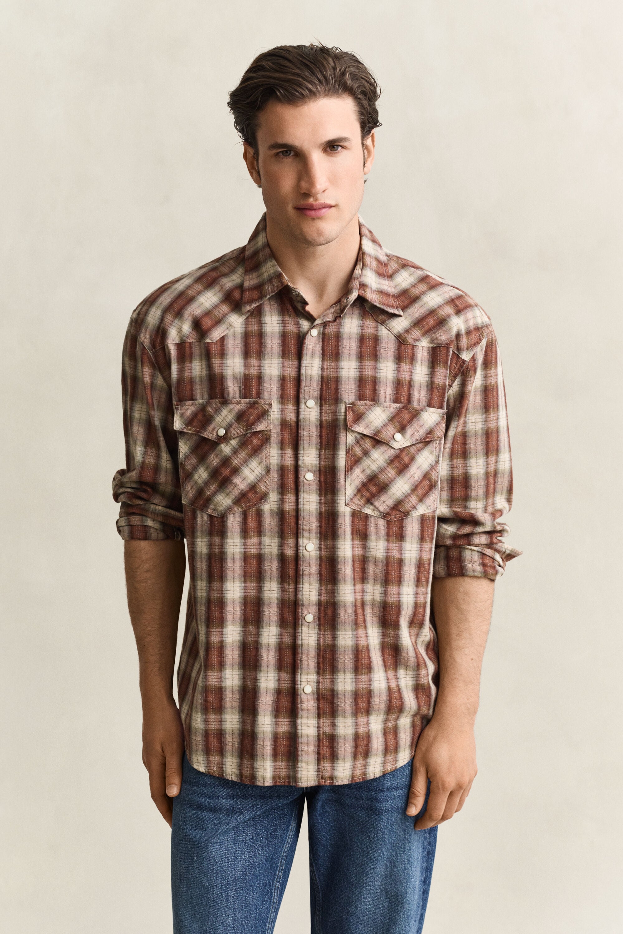 Camisa Rodeo com padrão de xadrez