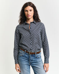 Camisa em voile de algodão Geometric regular fit