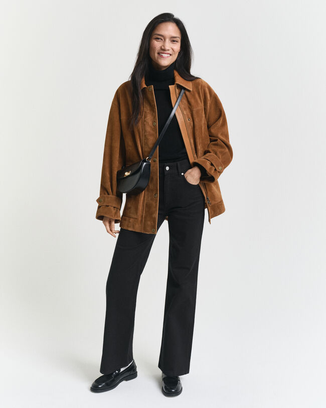 Calças de ganga pretas evasê slim fit