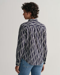 Camisa em voile de algodão com estampado Chain corte normal