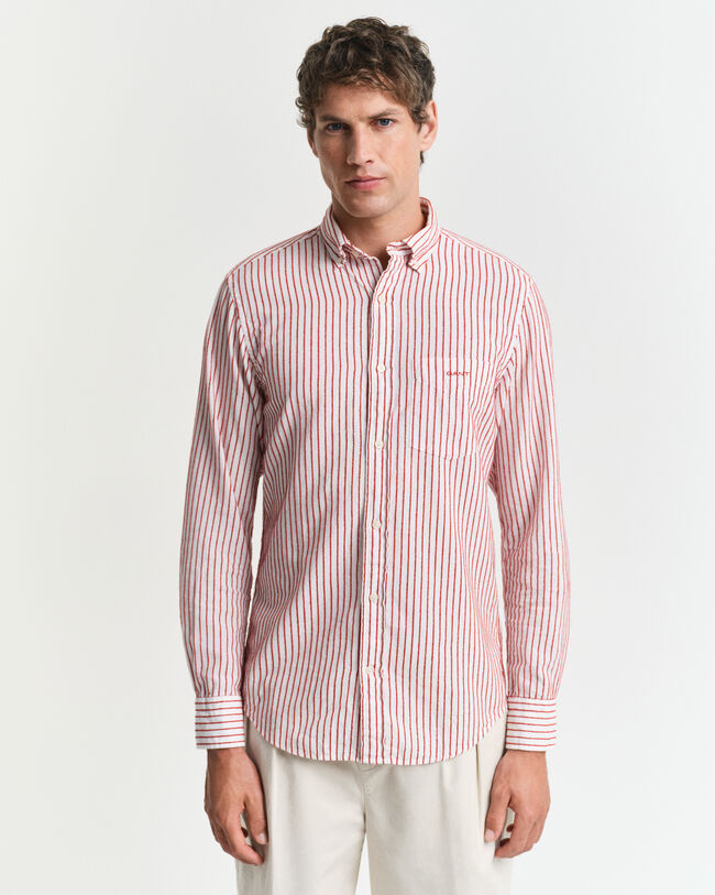 Camisa às riscas Textured regular fit