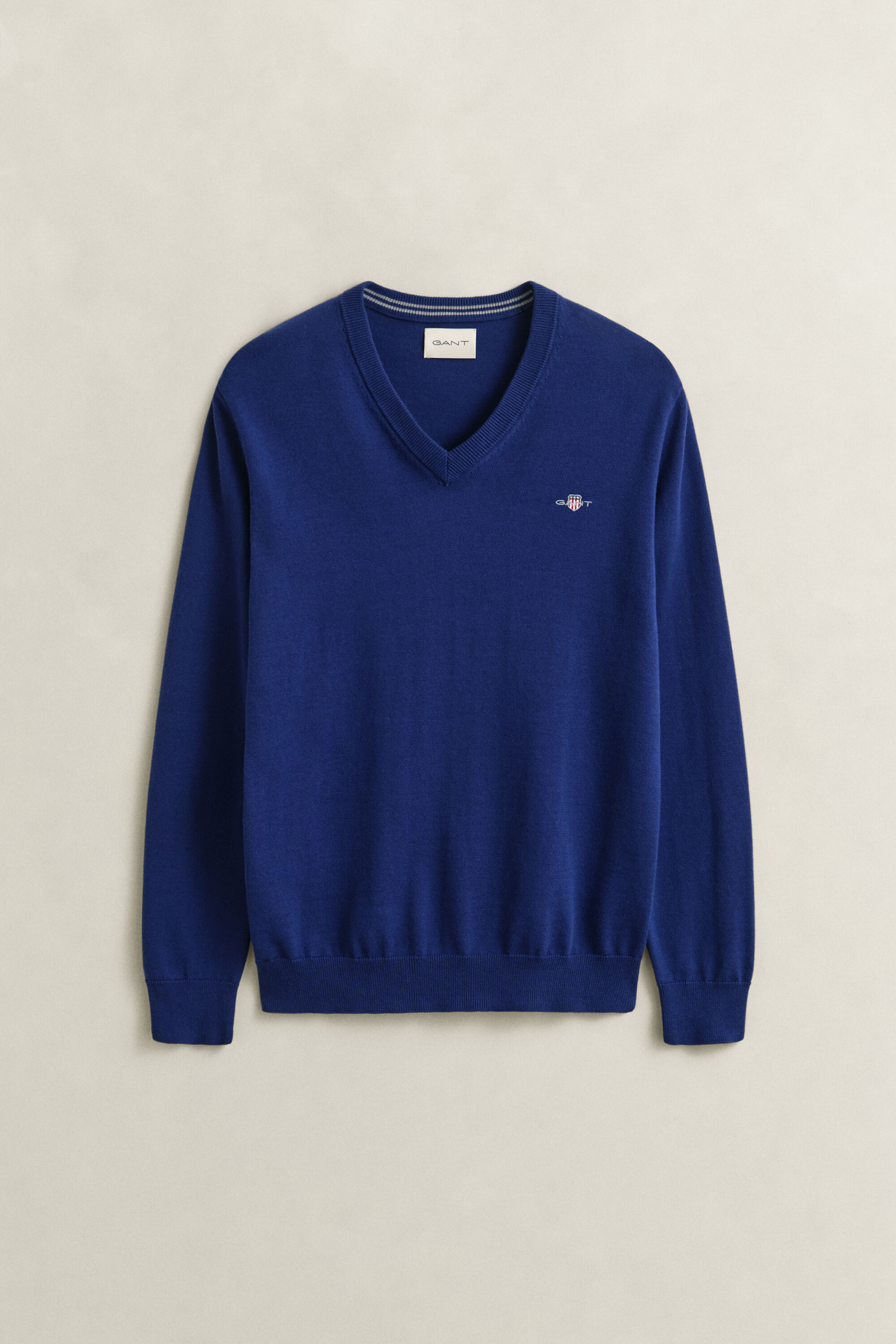 Pulover com decote em V em algodão clássico