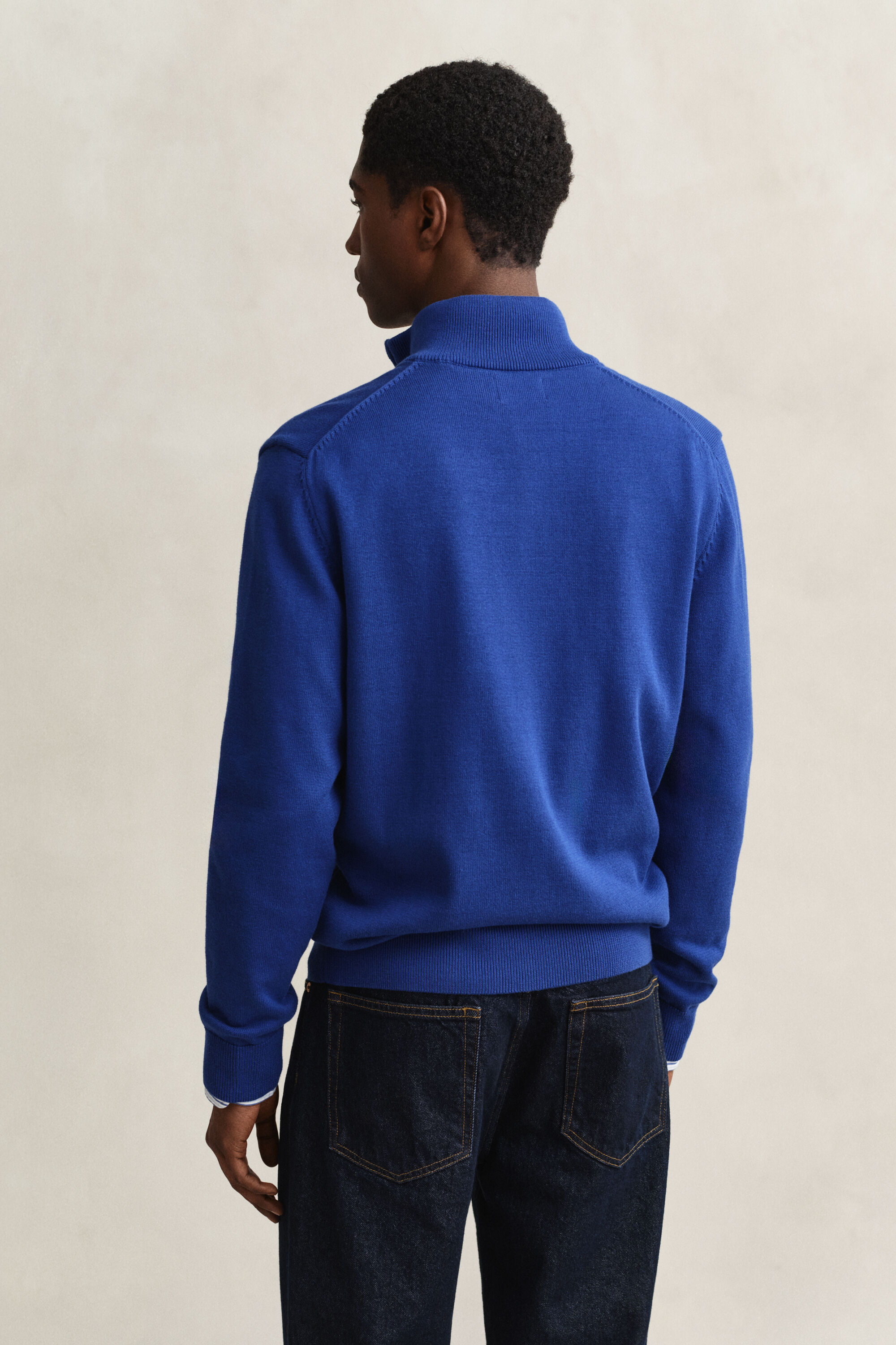Casaco de malha com fecho de correr Casual Cotton