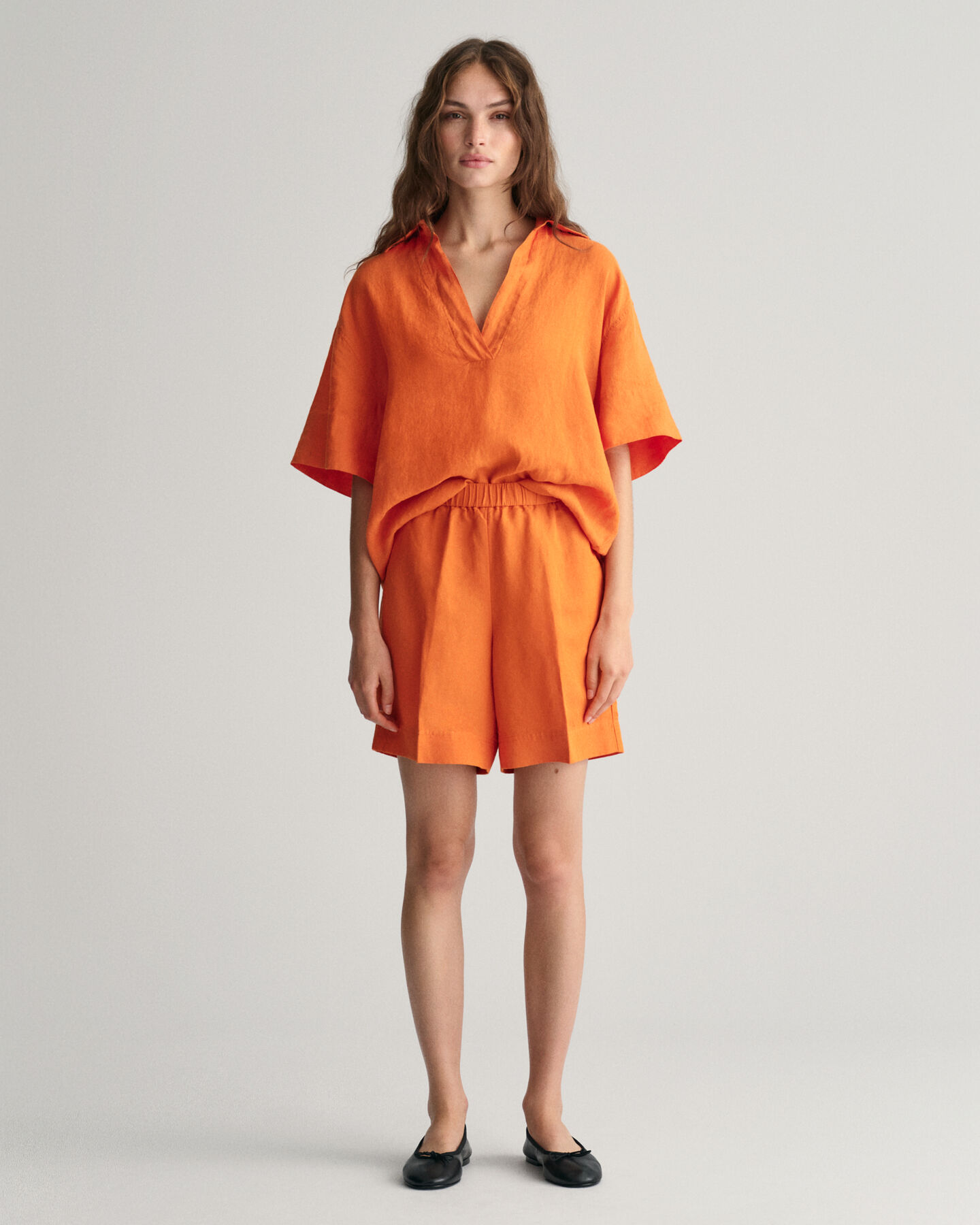 Cal&ccedil;&otilde;es pull-on em linho relaxed fit