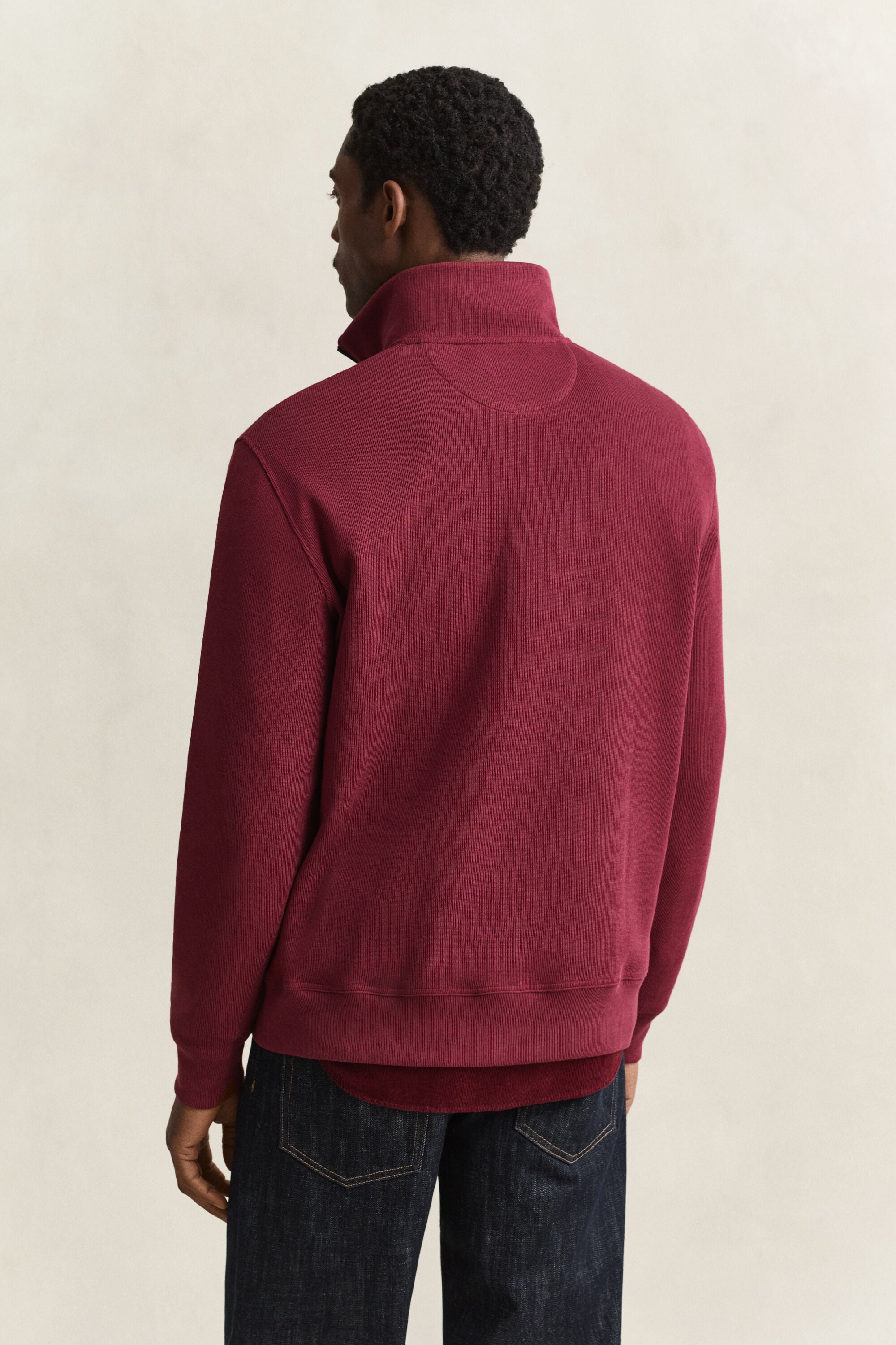 Sweatshirt com meio fecho Sacker Rib