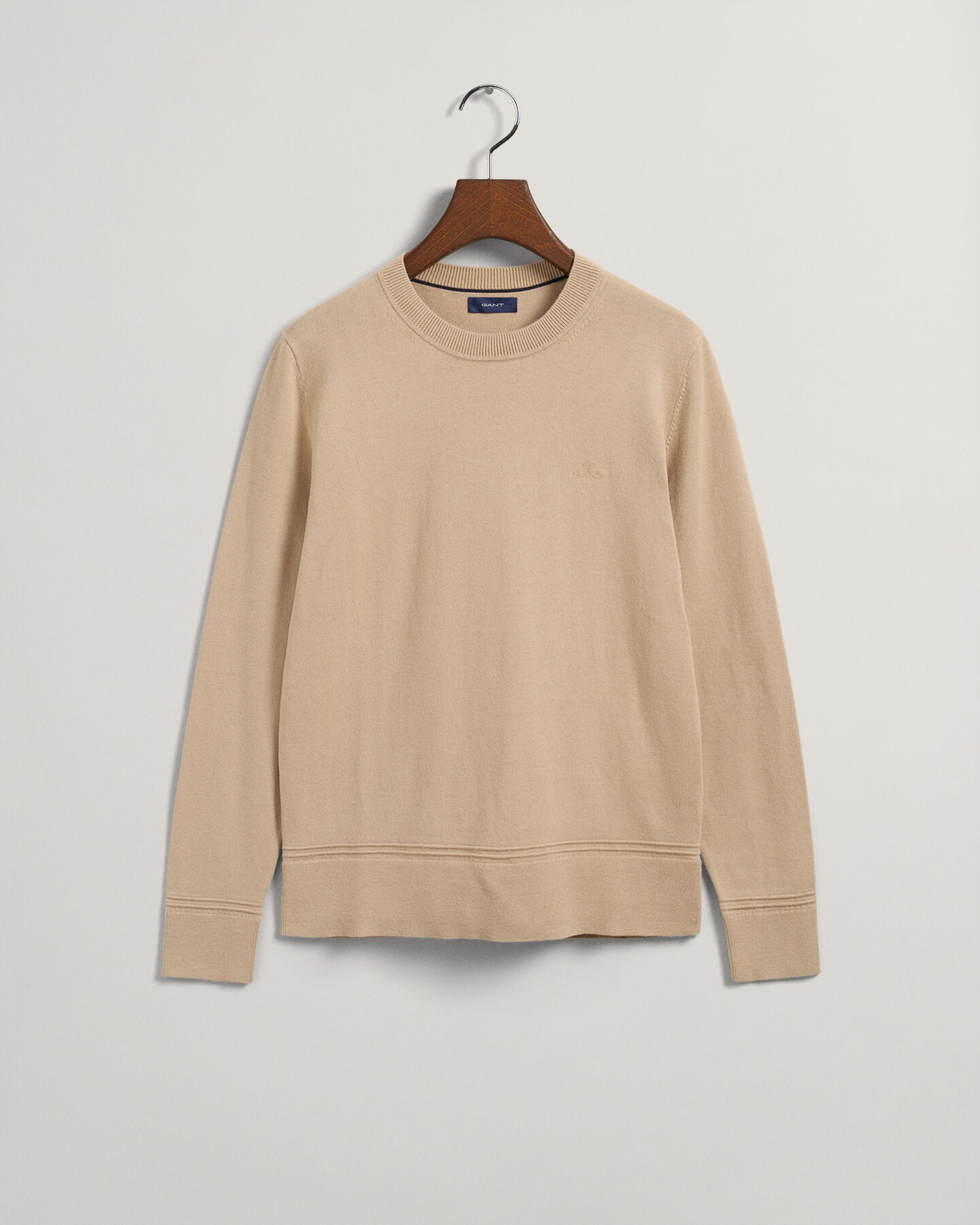 Sweatshirt com decote redondo de algod&atilde;o leve