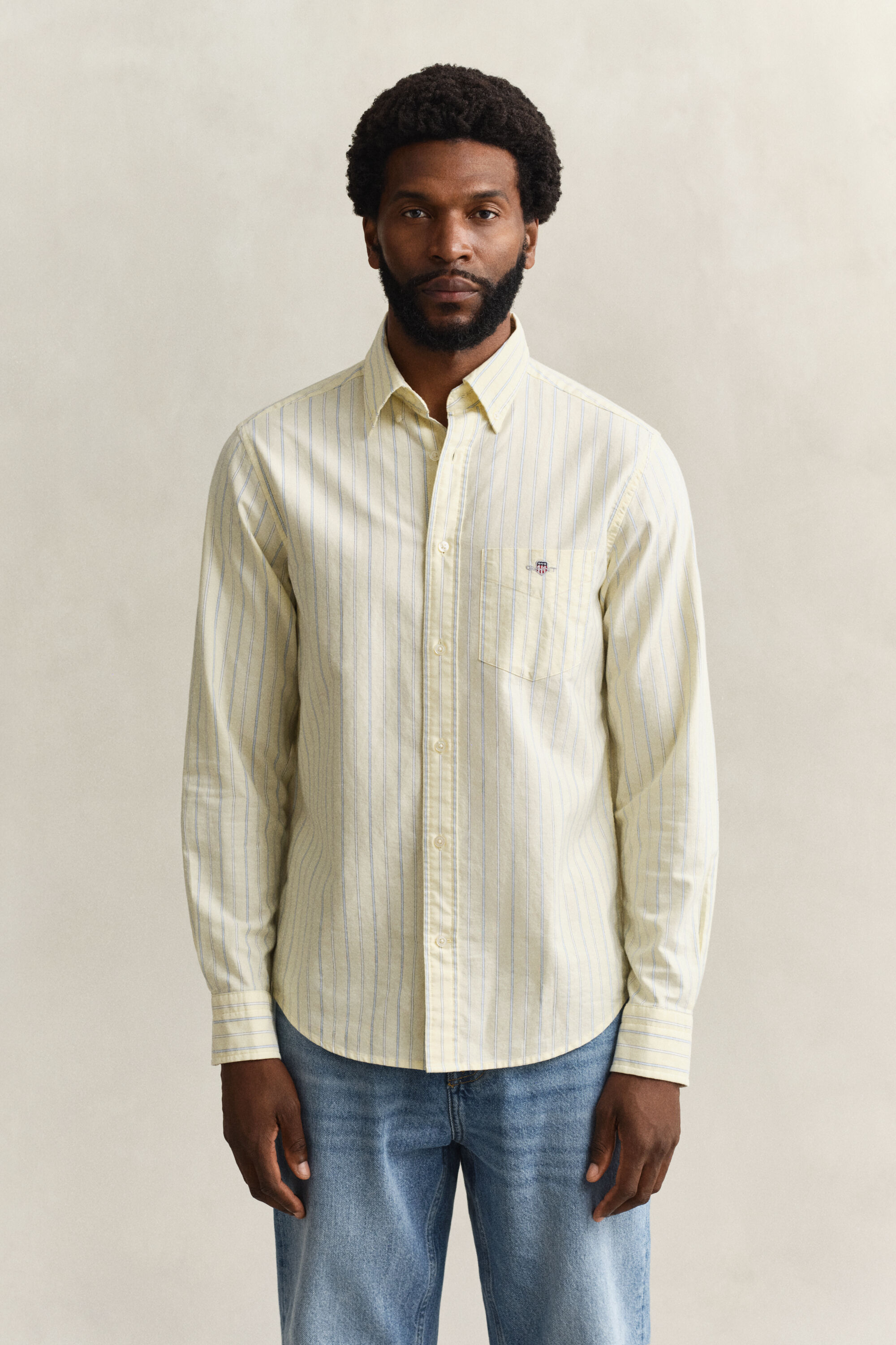 Camisa Oxford às riscas Classic