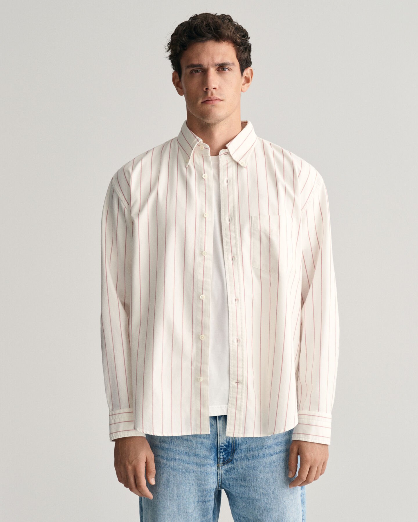 Camisa Oxford Heritage às riscas relaxed fit