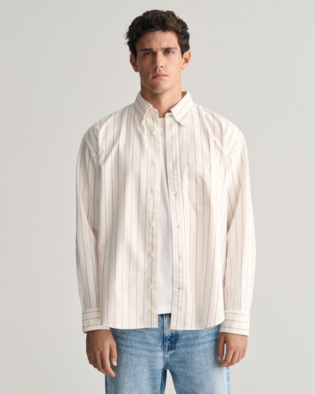 Camisa Oxford Heritage às riscas relaxed fit