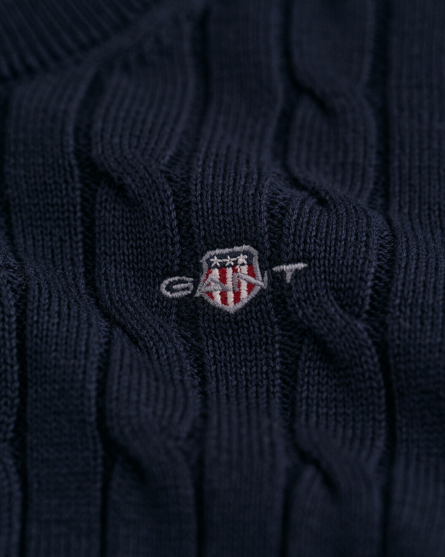 Camisola com decote redondo em malha entrançada de algodão Shield Kids