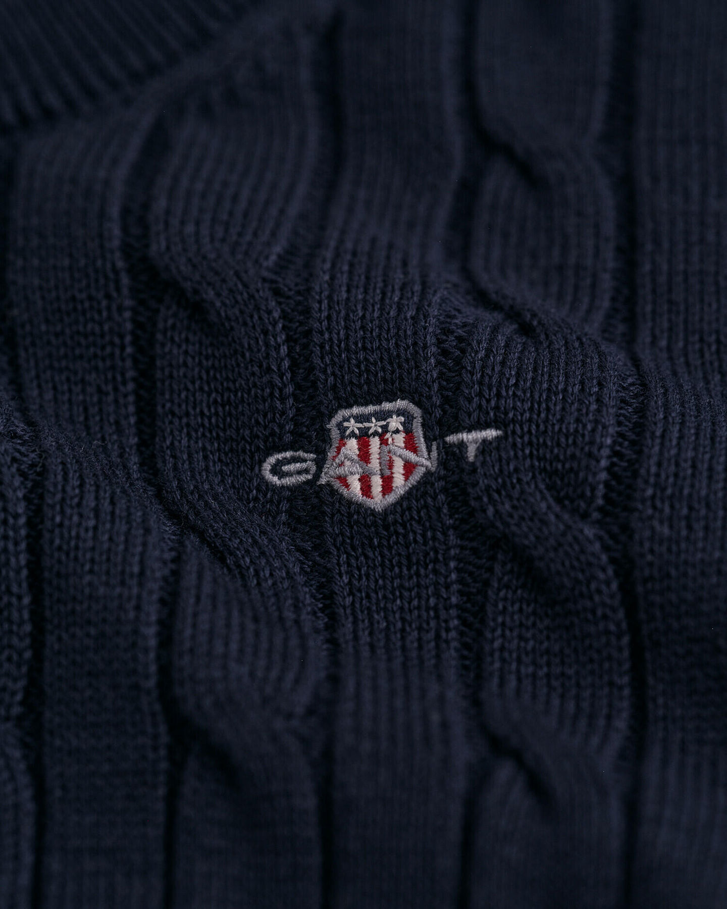 Camisola com decote redondo em malha entrançada de algodão Shield Kids