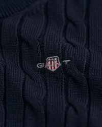 Camisola com decote redondo em malha entrançada de algodão Shield Kids