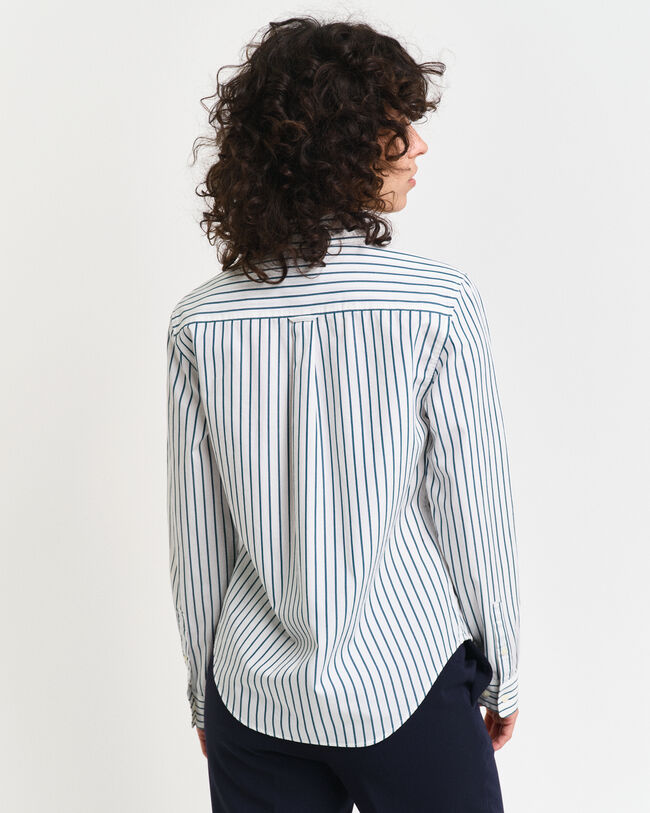 Camisa em popelina às riscas Classic regular fit