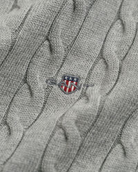 Camisola de gola alta em malha entrançada de algodão