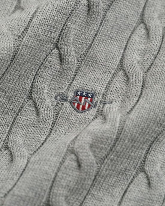 Camisola de gola alta em malha entrançada de algodão