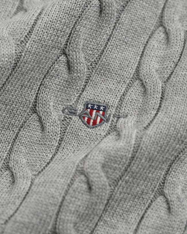 Camisola de gola alta em malha entrançada de algodão