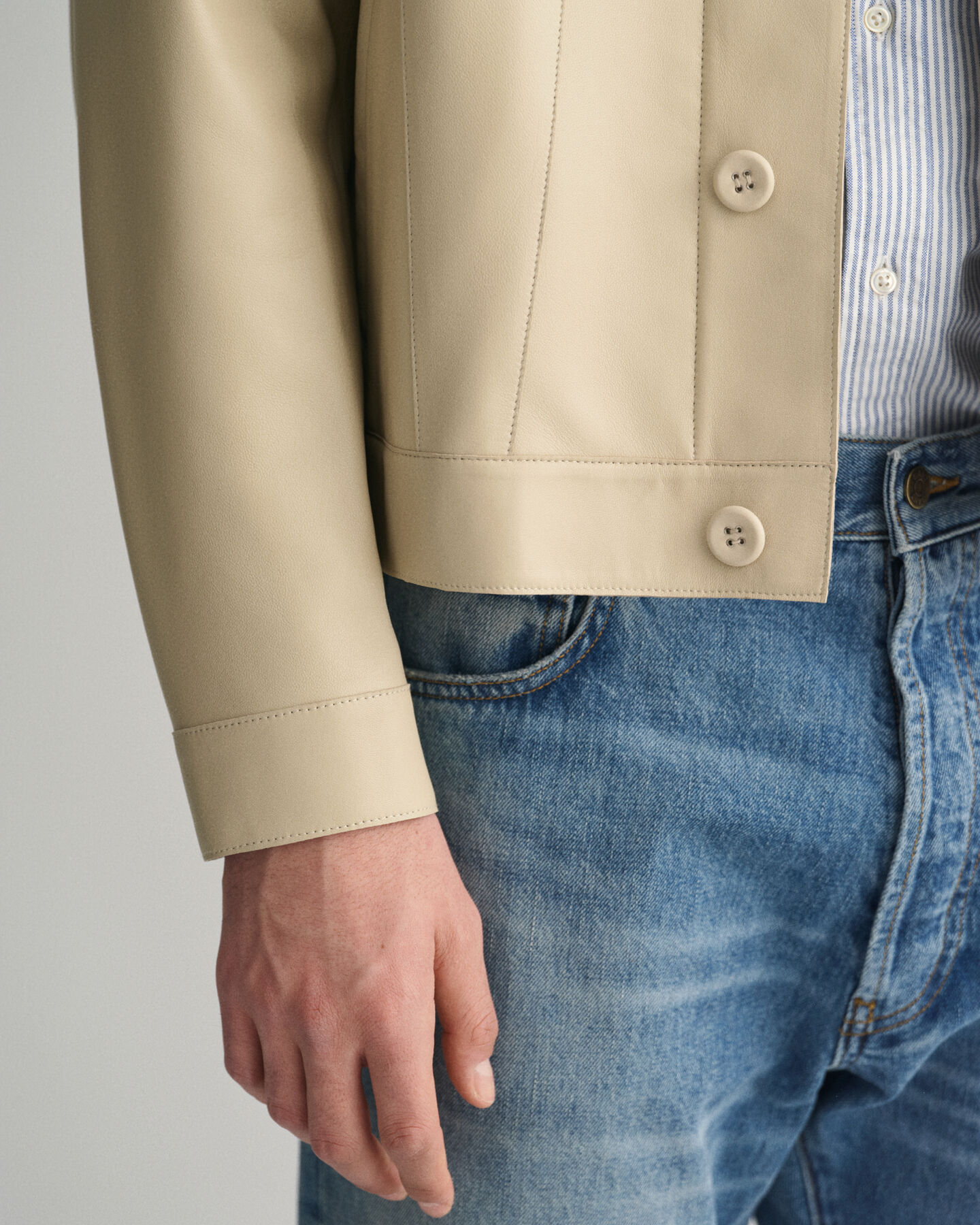 Casaco em pele Trucker