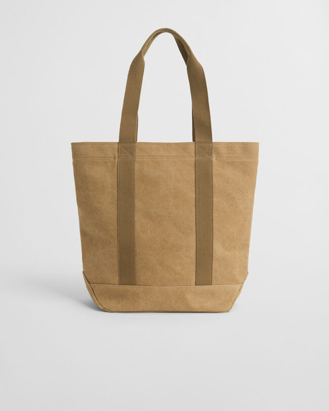 Mala tote em lona com efeito desgastado