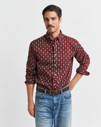 Camisa em sarja com padrão paisley estampado regular fit