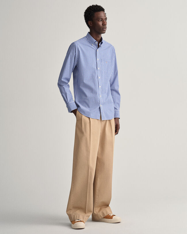 Camisa em popelina gingham regular fit