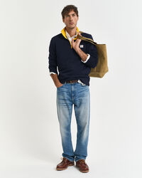 Sweatshirt com meio fecho Contrast