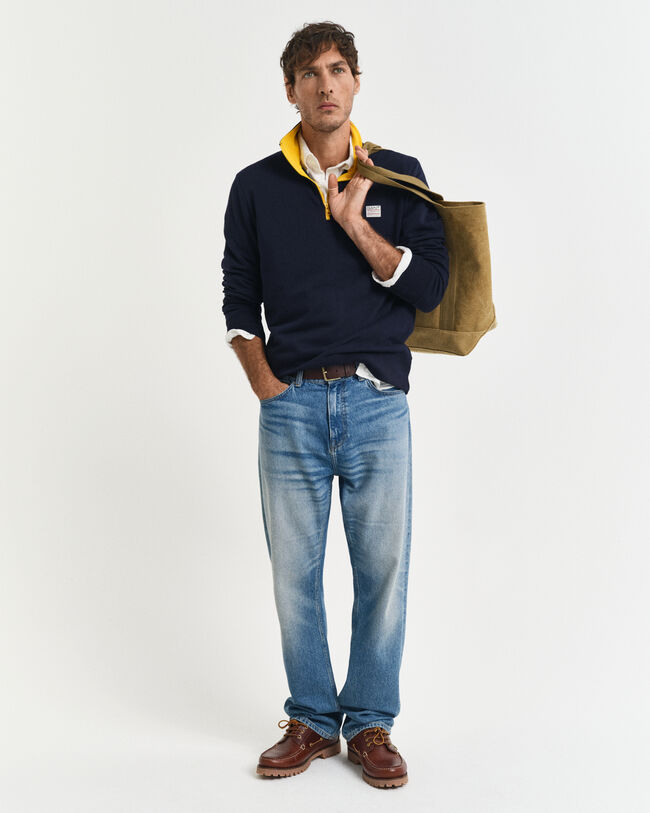 Sweatshirt com meio fecho Contrast