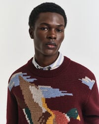 Camisola de malha com decote redondo Graphic Bird