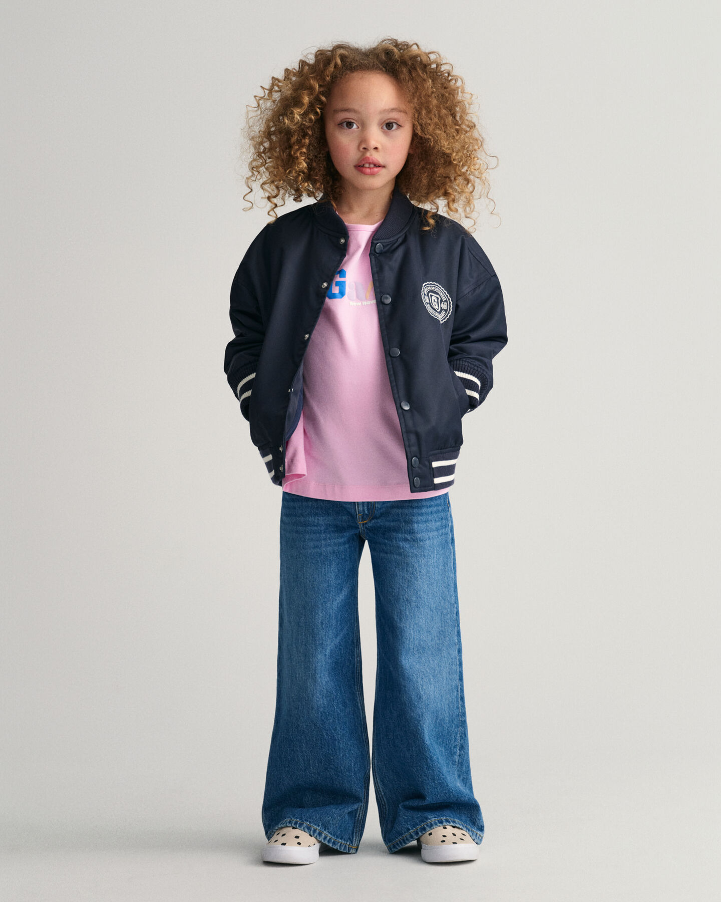 Top de manga curta em jersey estampado GANT Girls