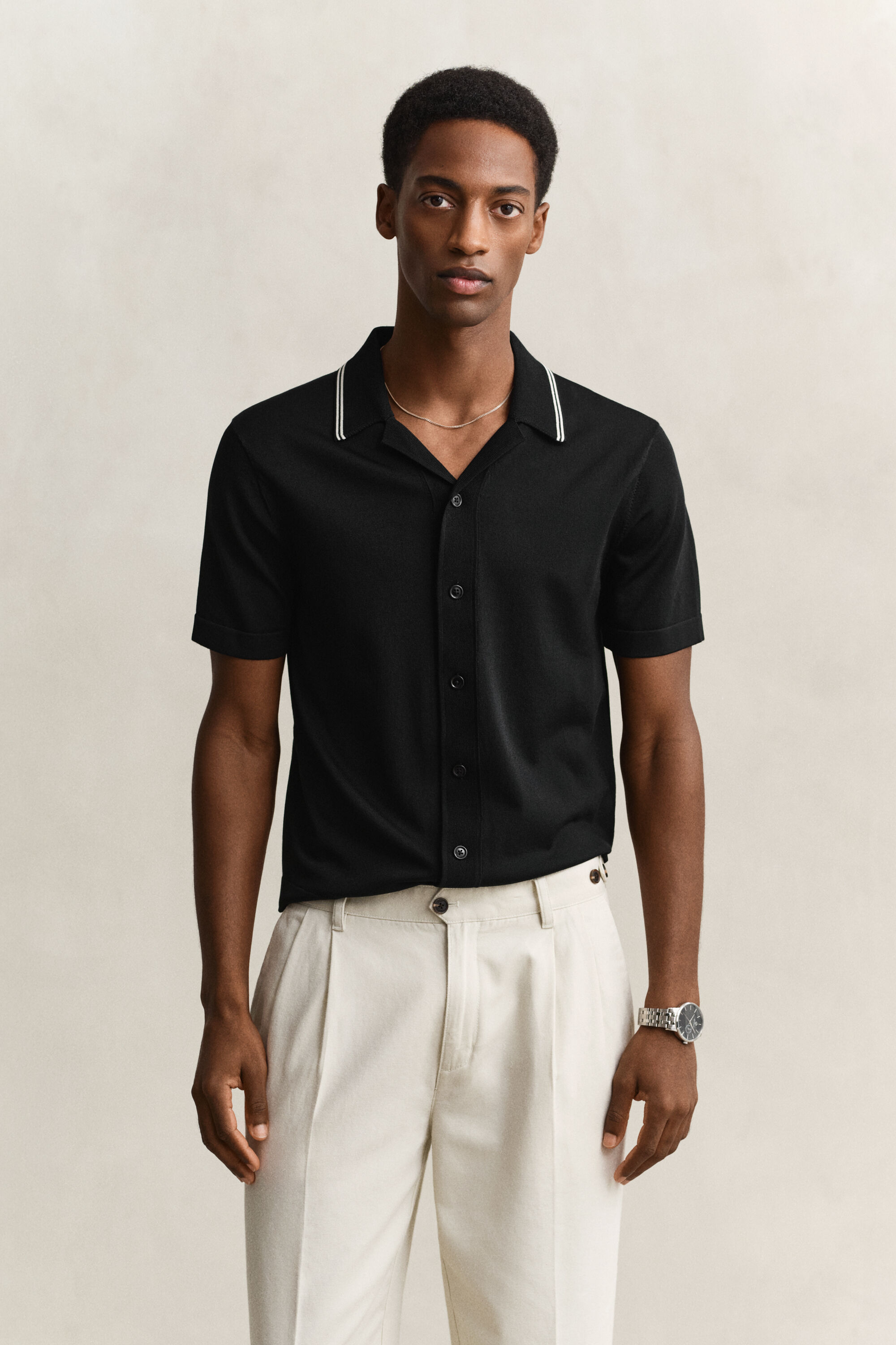 Camisola de malha tipo polo