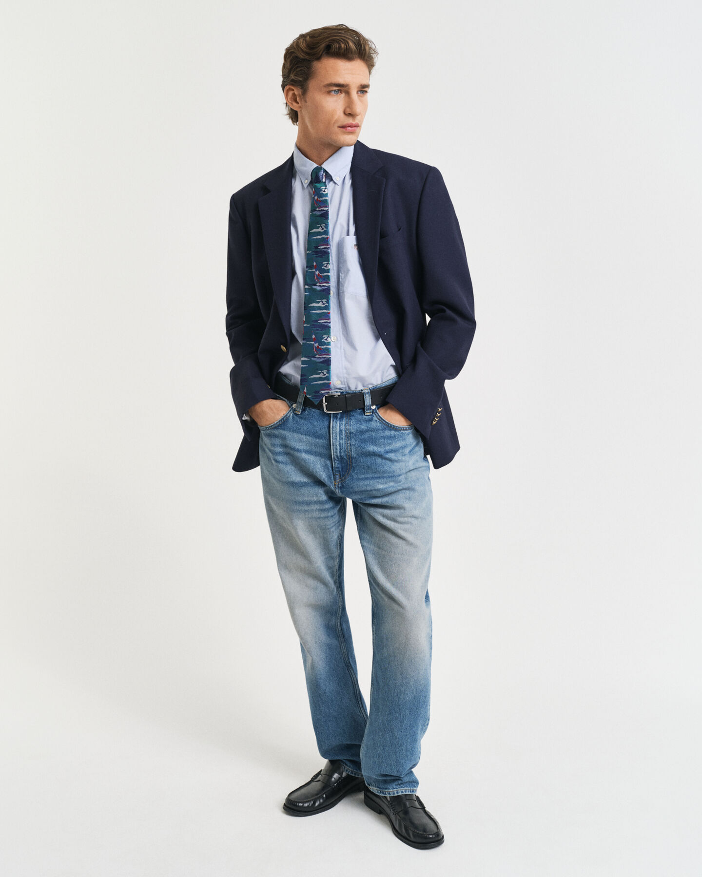 Camisa de manga curta em popelina clássica regular fit