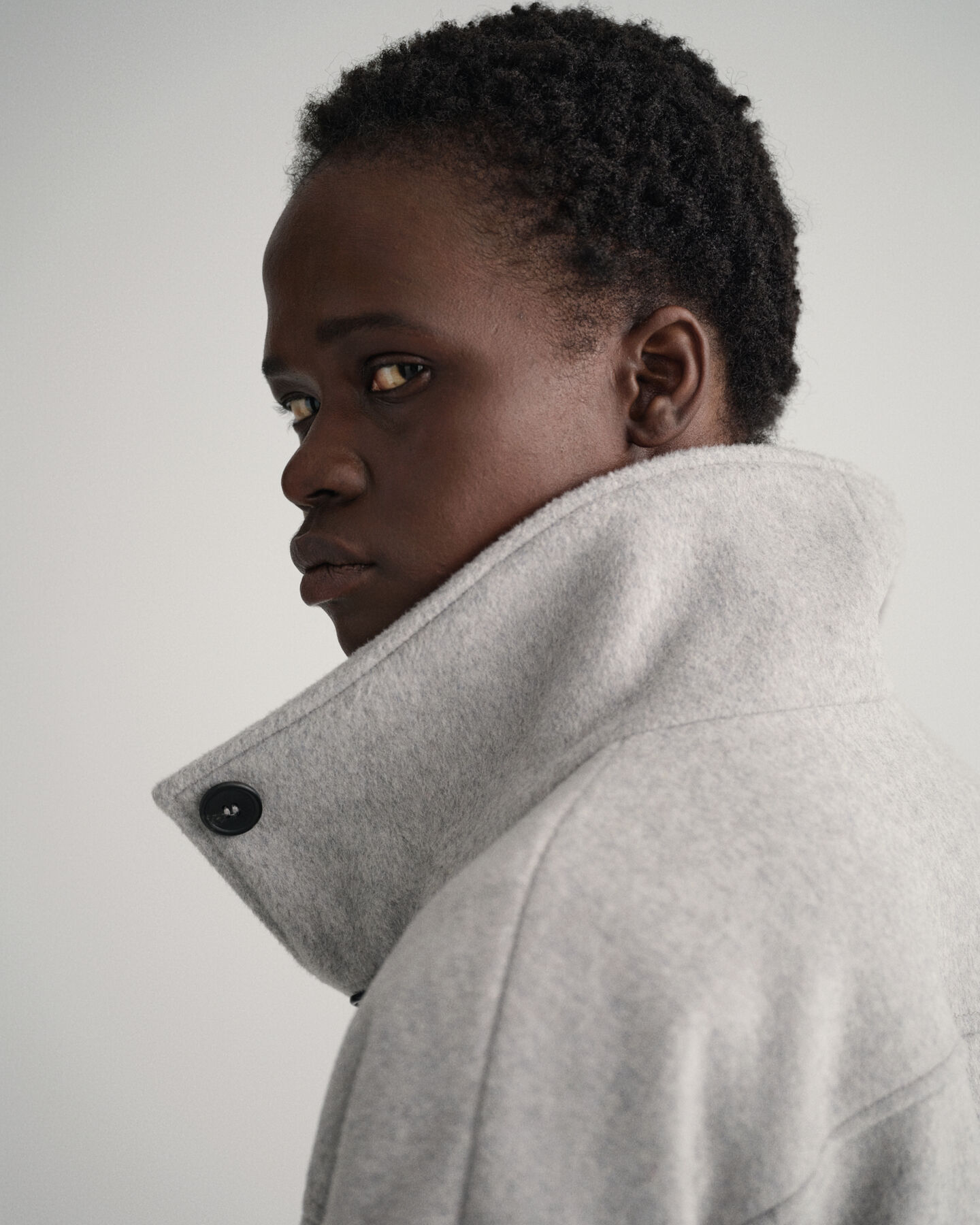 Casaco curto em mistura de lã