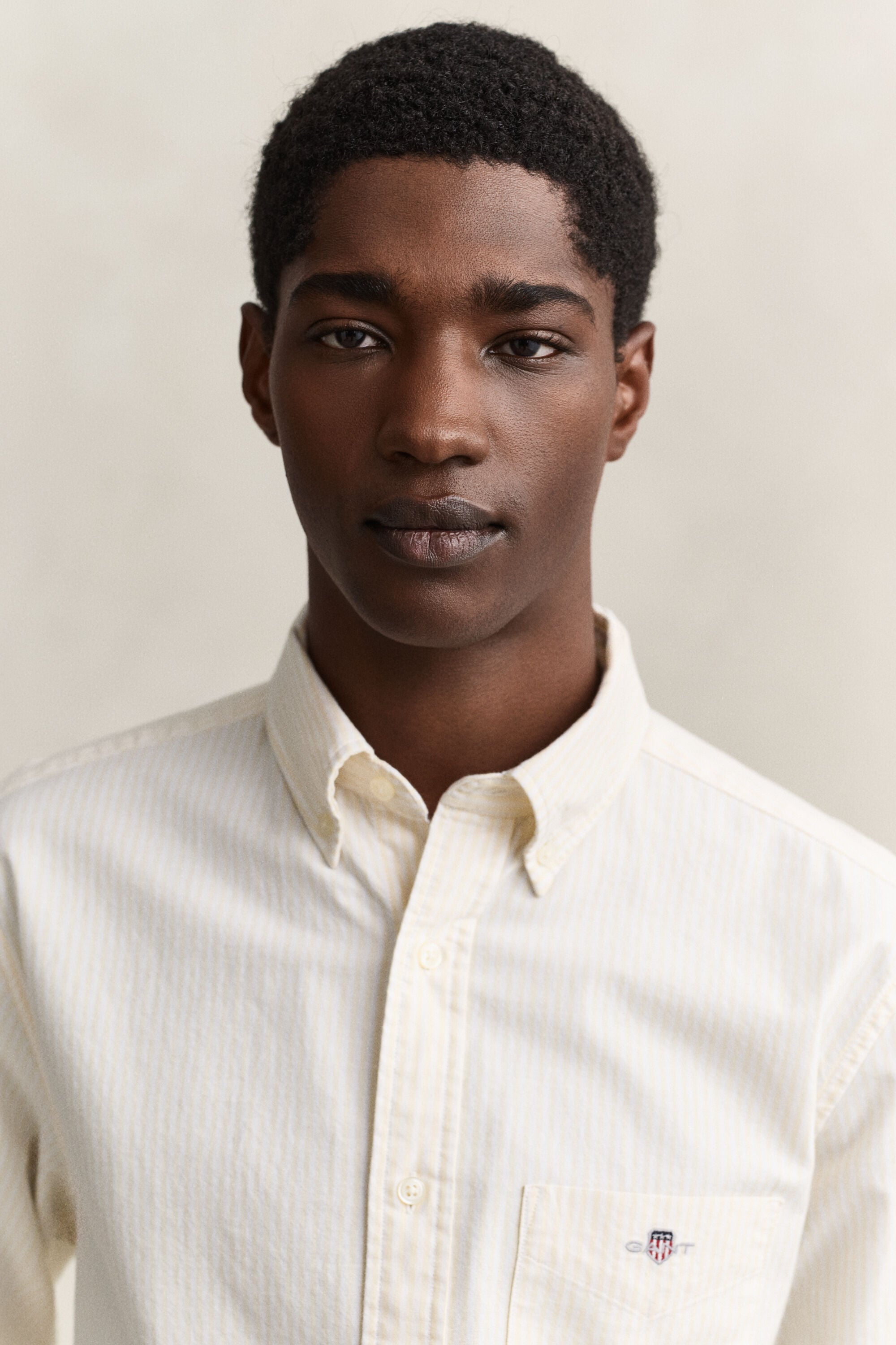 Camisa Oxford às riscas finas Classic