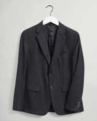 Blazer de fato em flanela com padr&atilde;o de xadrez