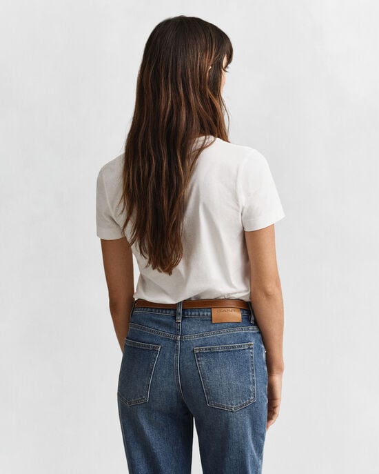 T-shirt com decote em V Shield