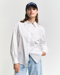 Camisa em popelina com mangas volumosas relaxed fit