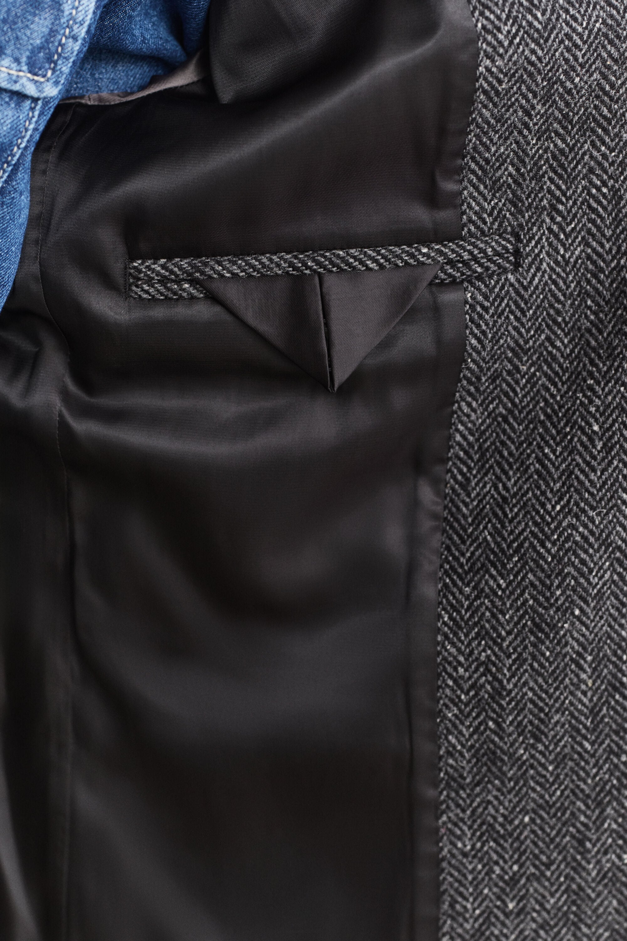 Blazer com padrão espinha de peixe