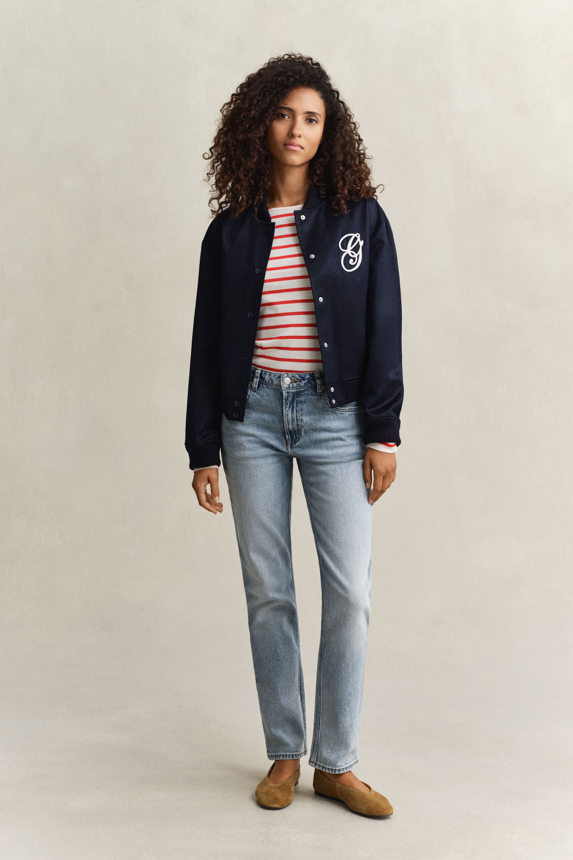 Camisola de manga comprida às riscas de marinheiro