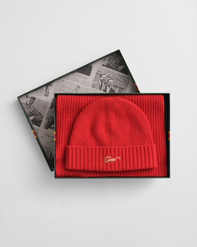 Conjunto de oferta com gorro e cachecol Script