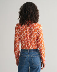 Camisa em seda de algodão G Patterned regular fit