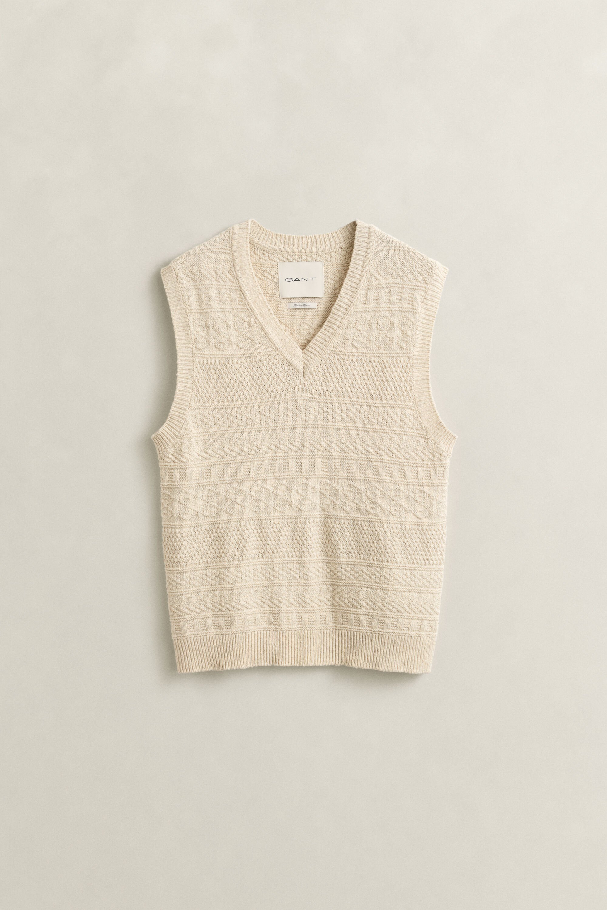 Colete em mistura de algodão Textured