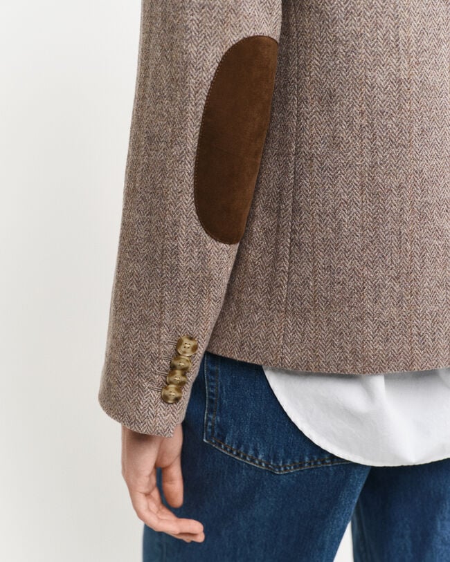 Blazer Herringbone curto regular fit